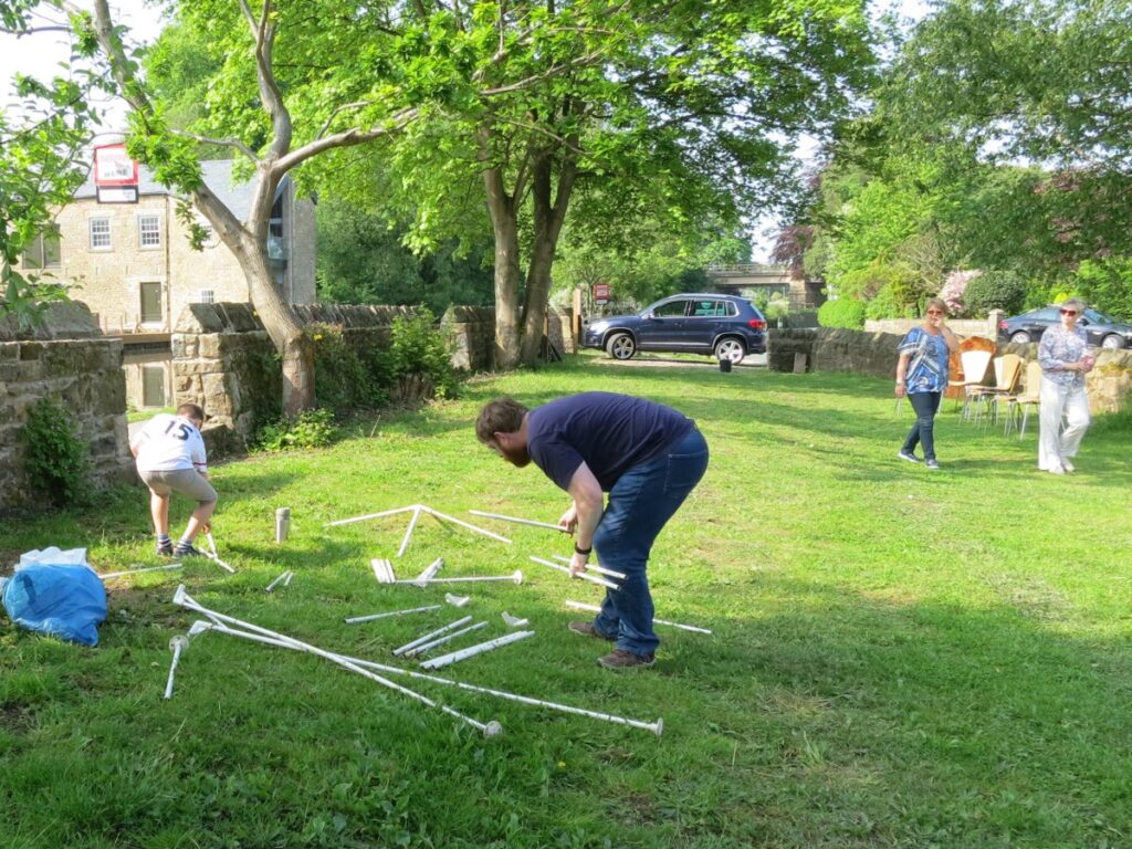 People setting up the Triangle Spring Fair in May 2016